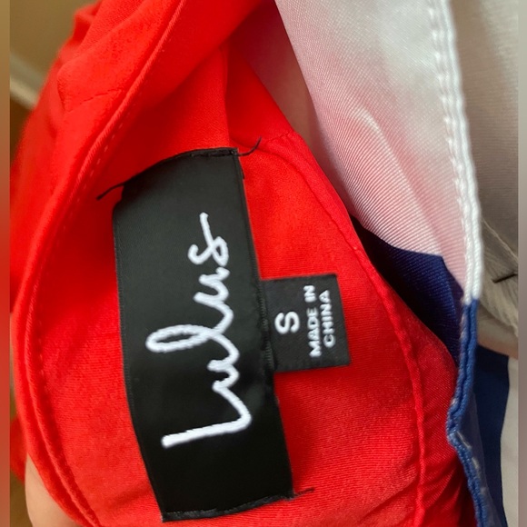 Lulus Red/ Orange Multi Stripe Open -Back Mini Dress - Picture 7 of 9